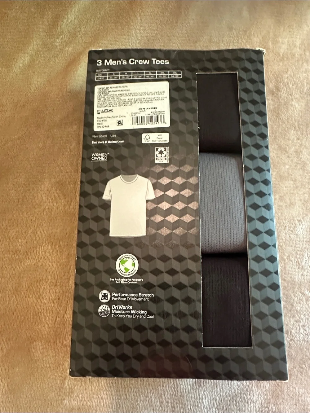Athletic Works 3-Pack Ultra Lite Mesh Crew Tees - Black & Gray